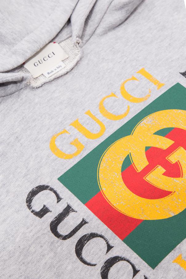 SchaferandweinerShops TW Gucci Leather Mid Heel Pump Sweatshirt dress with a logo Gucci Kids